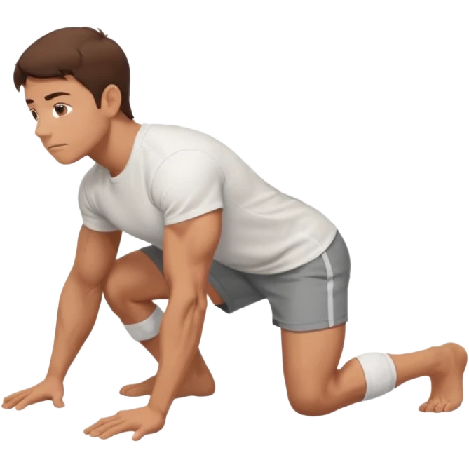 Crawling brunette man on hands and knees from the side emoji