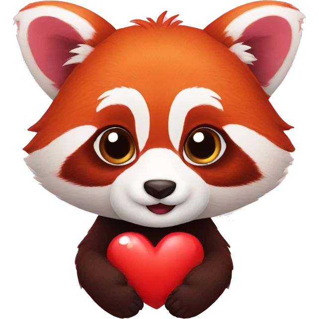 red panda with heart emoji