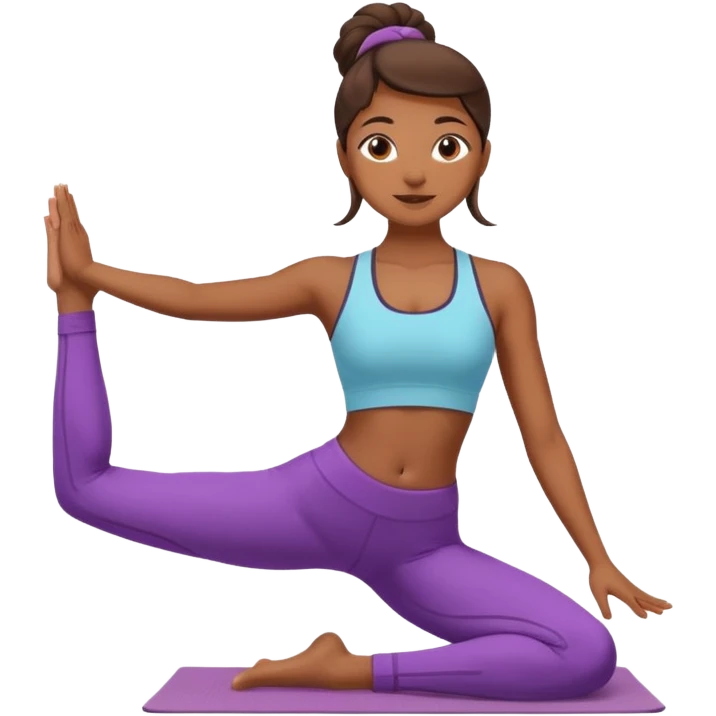 Fille qui fait yoga brune emoji