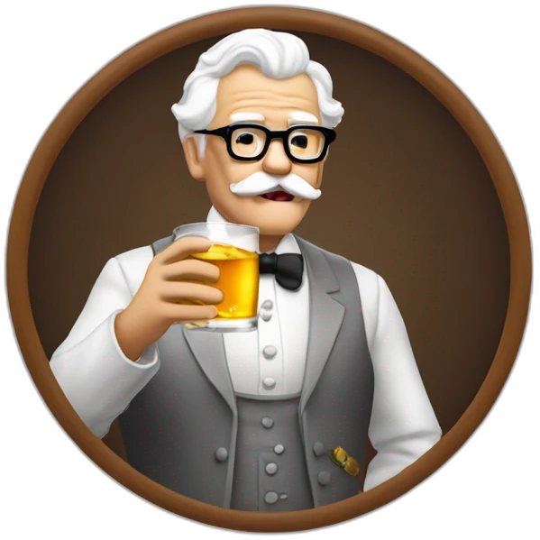 colonel sanders drinking scotch emoji