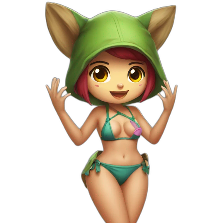 Teemo posing legs and ass in bikini sfw emoji