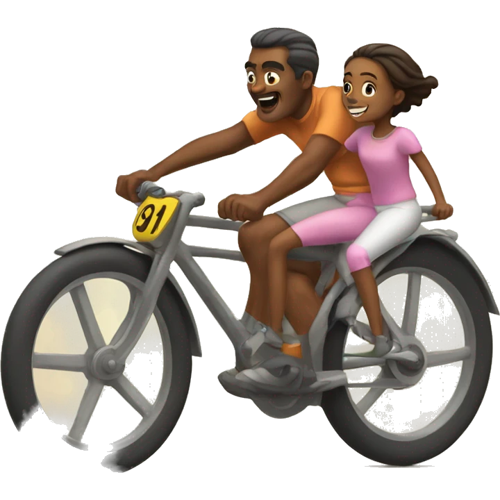 Daddy and daughter racing  emoji