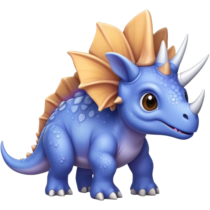 Periwinkle triceratops dinosaur cute emoji