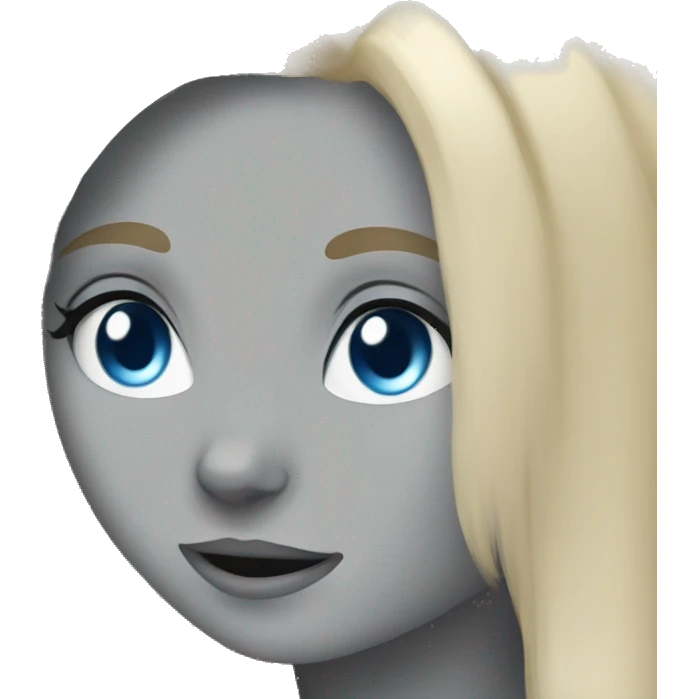 blue eyes grey kitten and blonde girl friends emoji