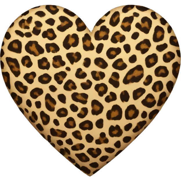 Heart with leopard pattern in the same shape as the regular heart emoji emoji