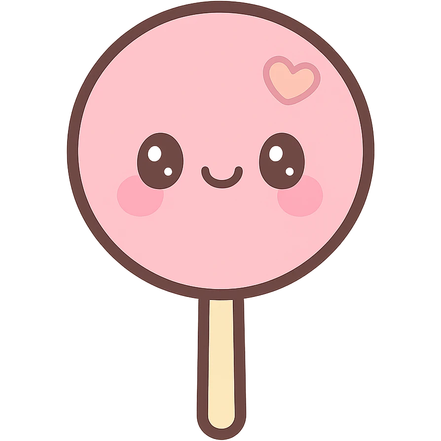 pink lollipop, kawaii style emoji