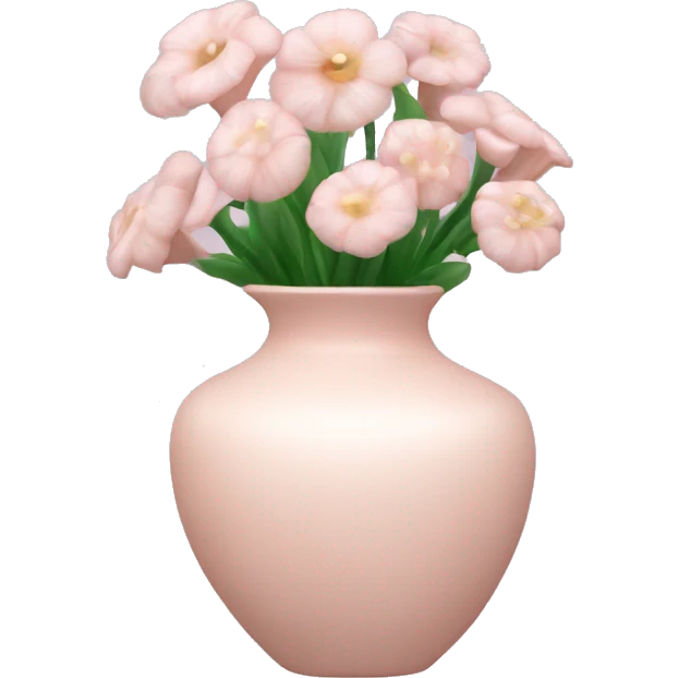 Pale pink shell vase with flowers emoji