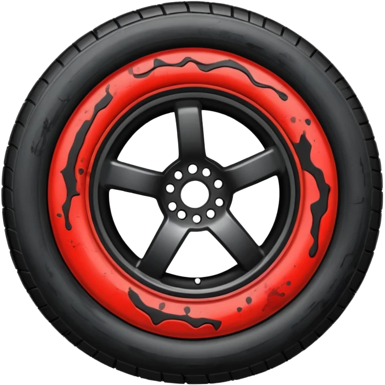 tyre with blood stains  emoji