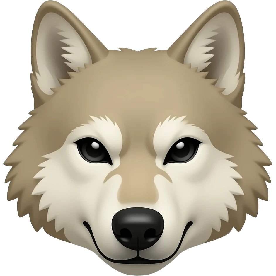 Aggressive beige wolf head emoji