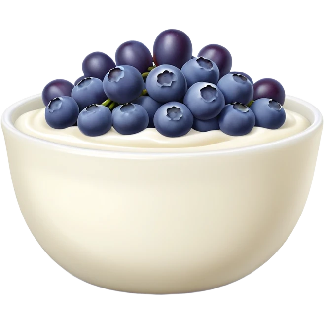 yoghurt bowl with grapes and blueberries emoji