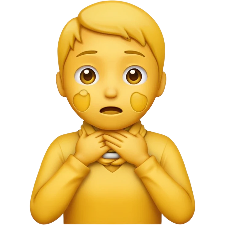 yellow choking emoji with hands around its neck emoji