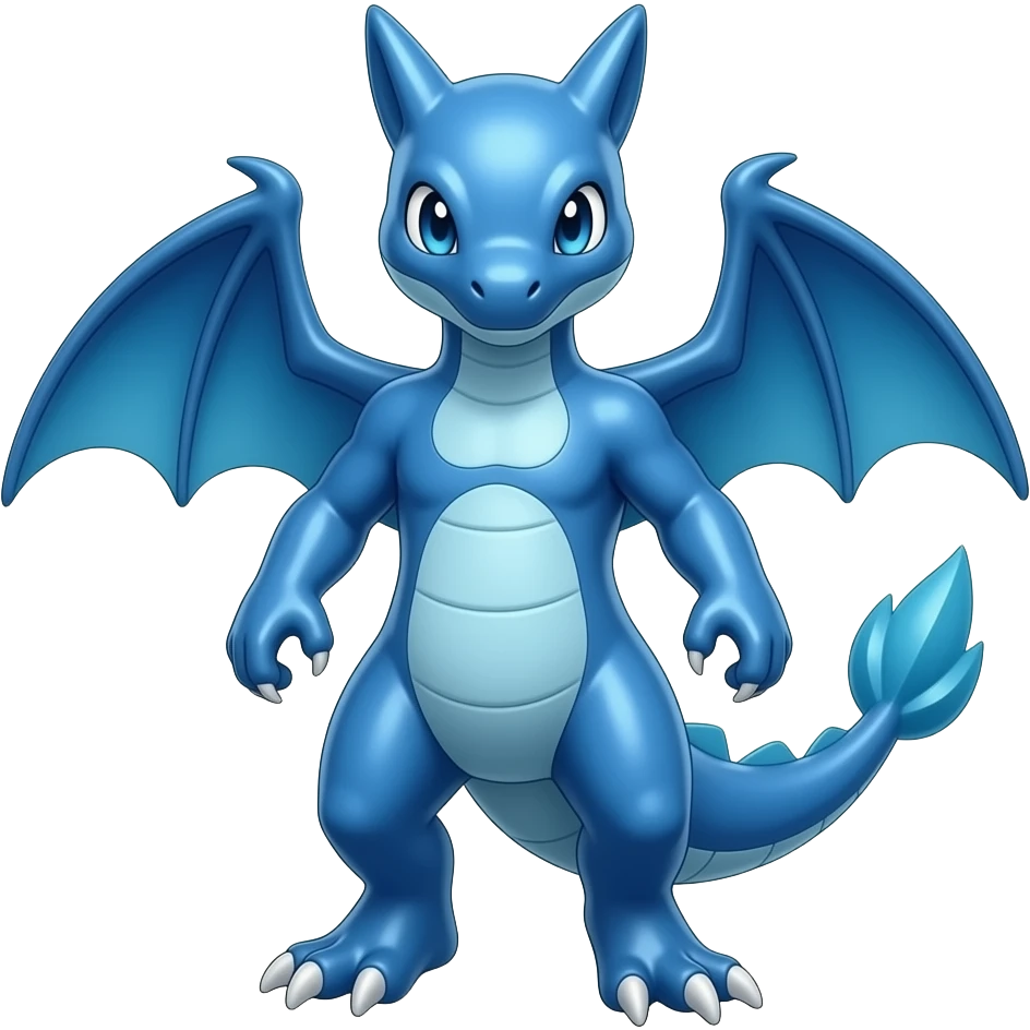 a shiny blue Genesect-Flygon-Raptor-Fakémon emoji