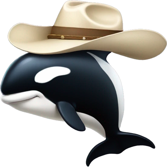 Orca with a cowboy hat emoji