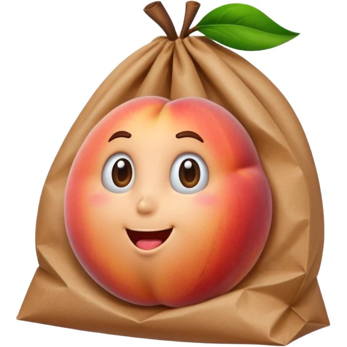 peach bum that is a bag emoji