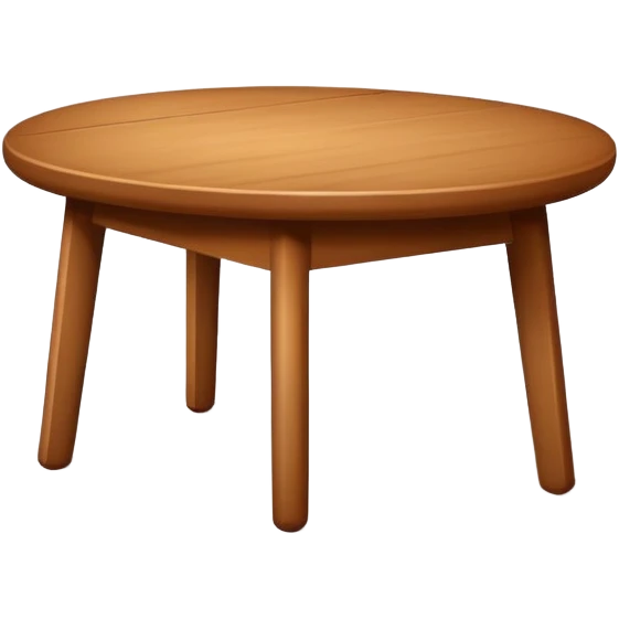 A simple, angled wooden table, with a warm medium-brown color, minimal shading, rounded edges, clean lines, on a plain white or transparent background, designed to be recognizable at small (emoji) sizes. emoji