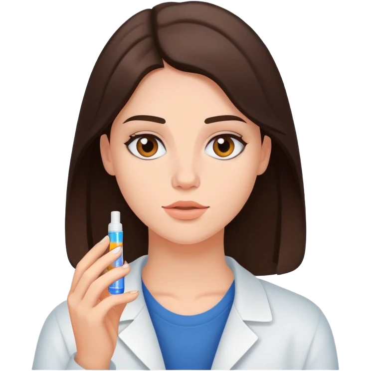 Young brunette taking Adderall emoji