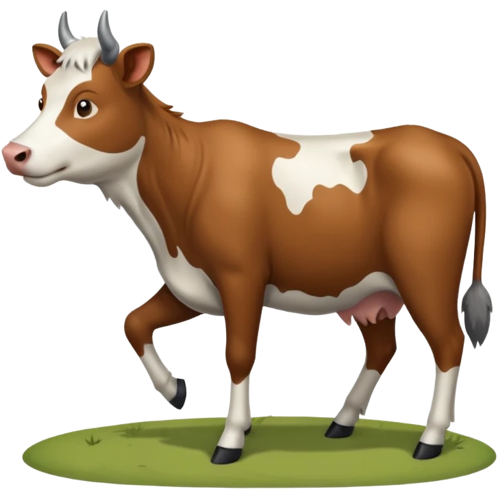 A cow being HUNTED by a wolf emoji