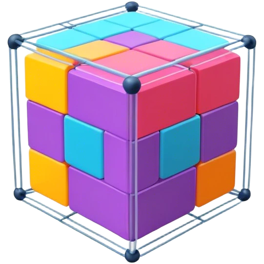 Create an emoji for 3D visualization and modeling. Show a 3D object (e.g., a cube or geometric shape) with wireframe lines or a 3D modeling tool interface. Use modern, professional colors. Do not include any emojis or smiley faces. Make the background transparent. emoji