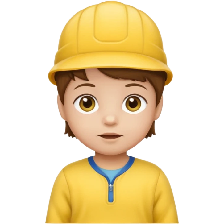 brown hair baby with yellow jersey and hat emoji