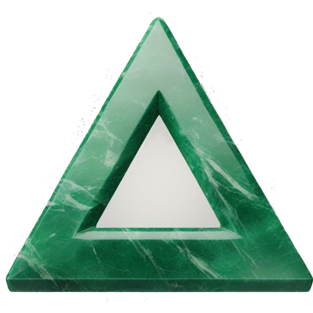 green marble triangle with hole in the middle emoji