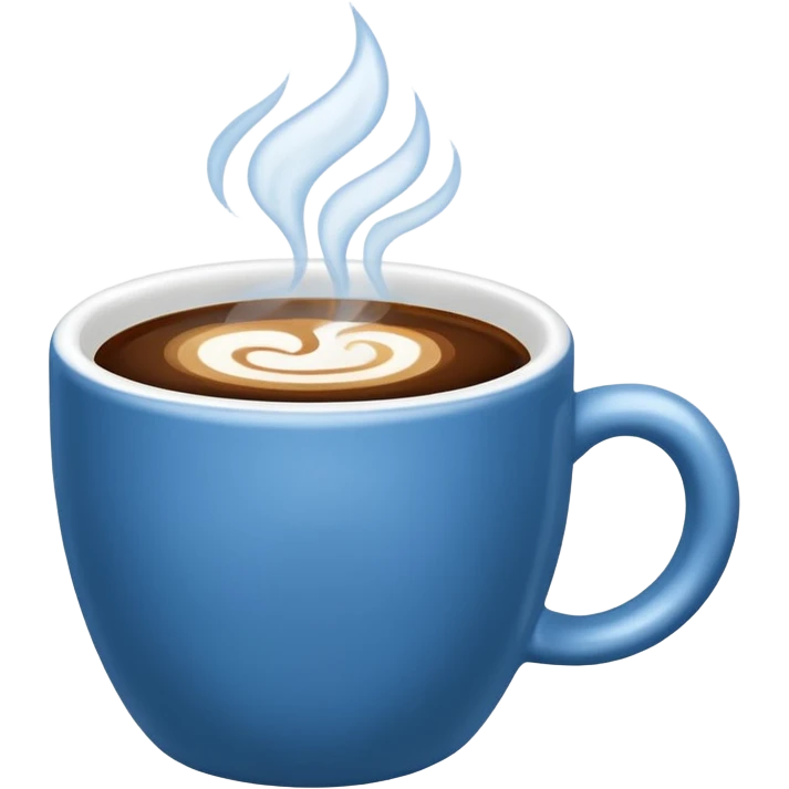 visibly steaming plain blue mug of coffee emoji