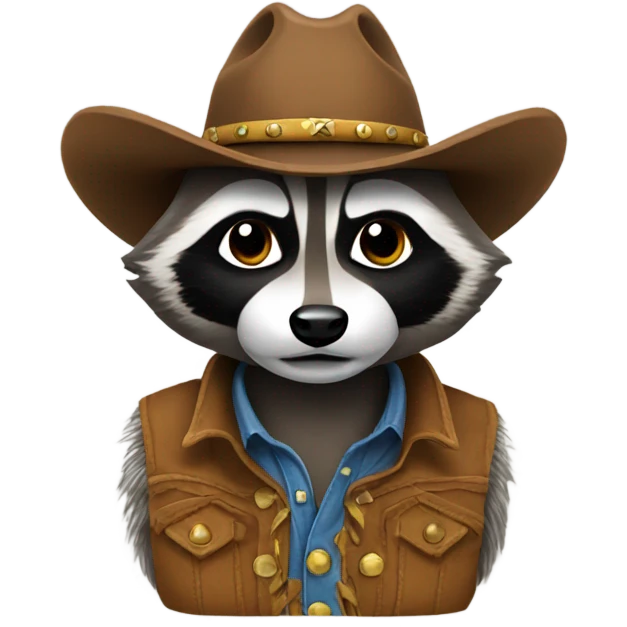 Racoon cowboy emoji