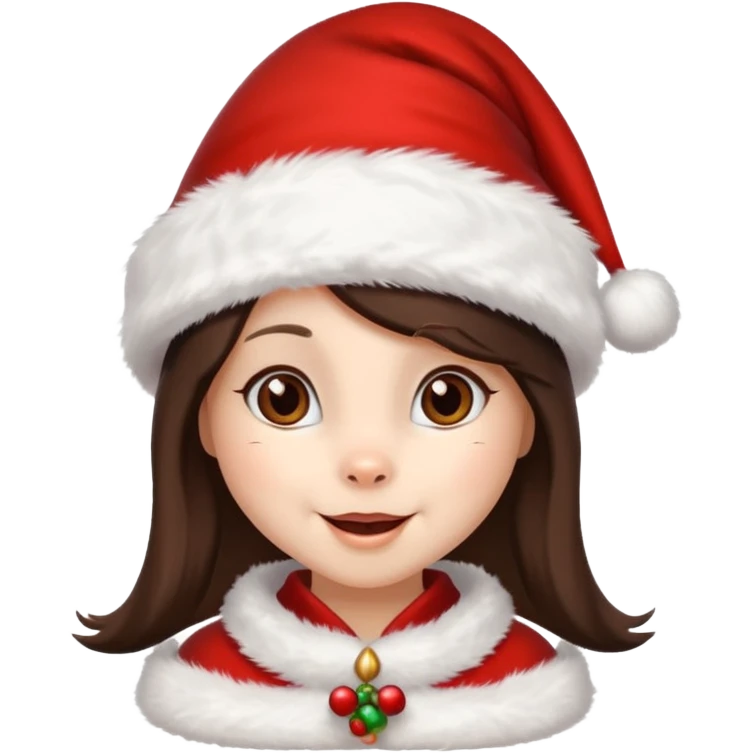Brunette rabbit christmas emoji