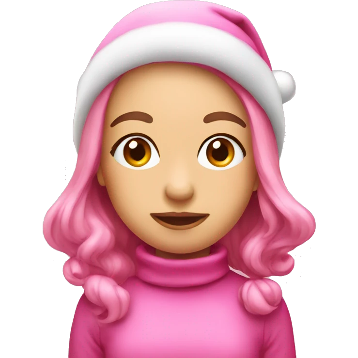 Christmas pink emoji