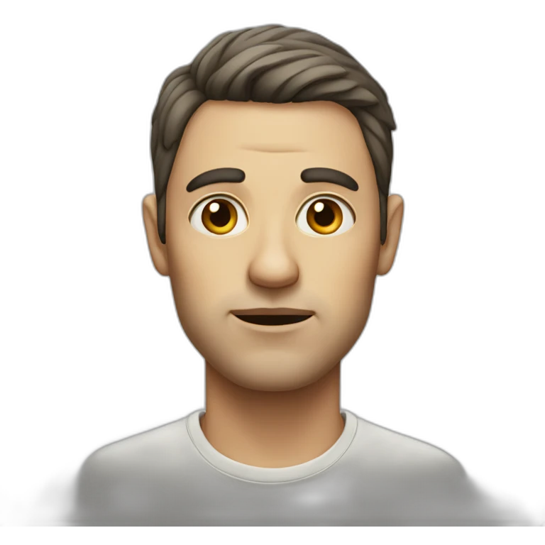 Portrait of a man with narrow eyes emoji