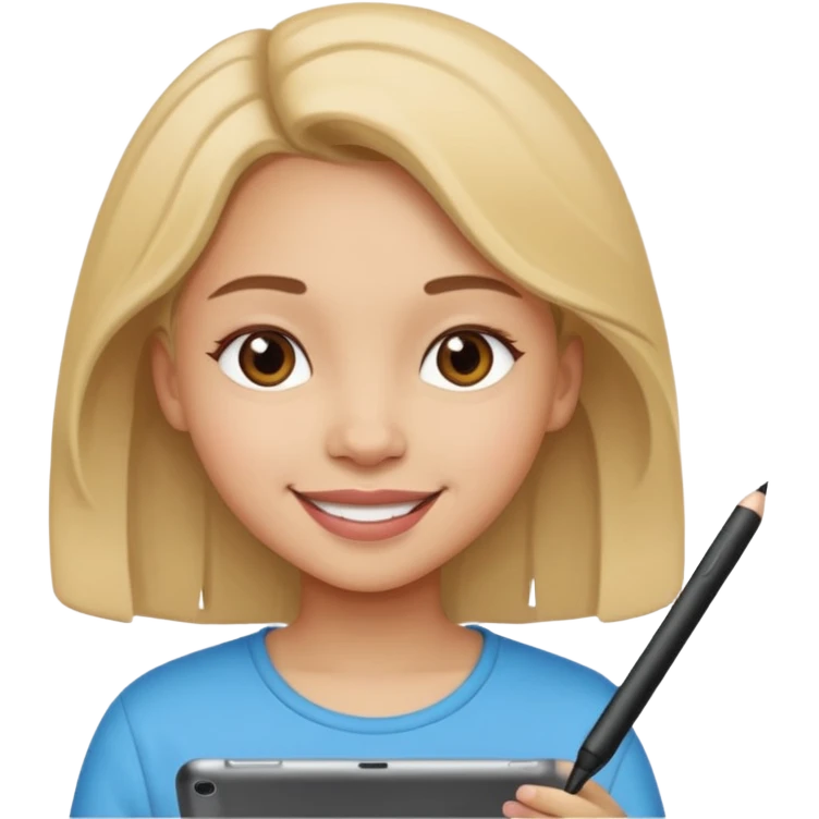 girl drawing on ipad emoji