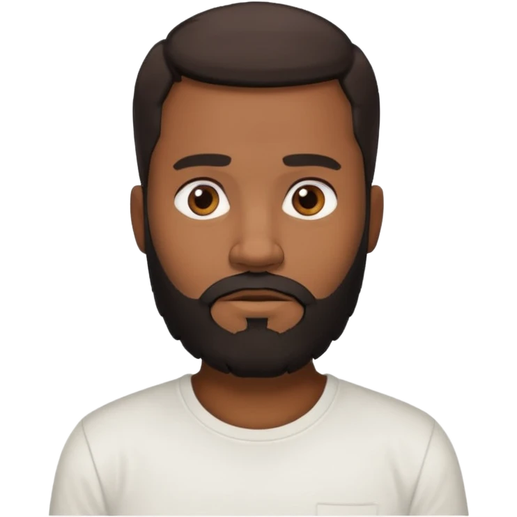 black bearded man in white t shirt emoji