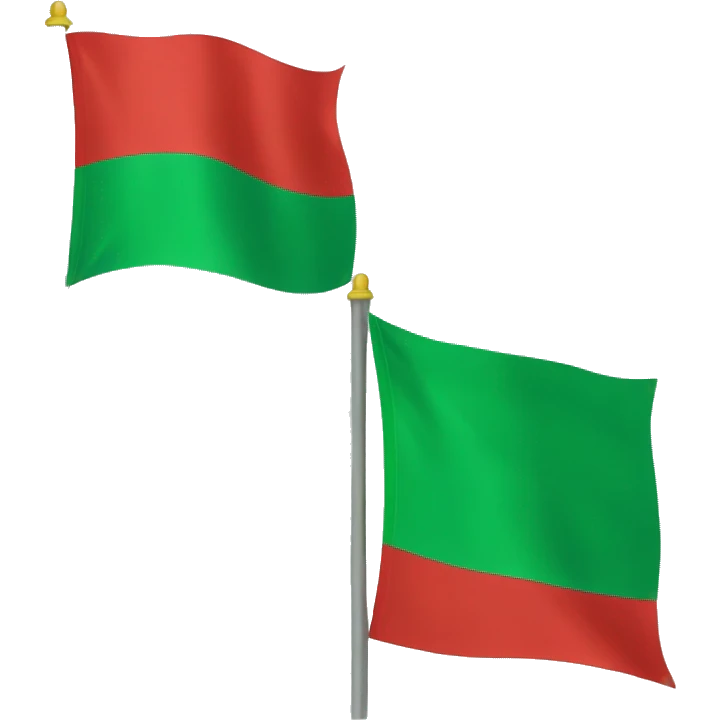 red flag behind a green flag  emoji