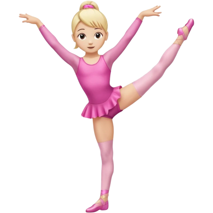 pink dancer-gymnast child with blonde hair balancing on one leg emoji