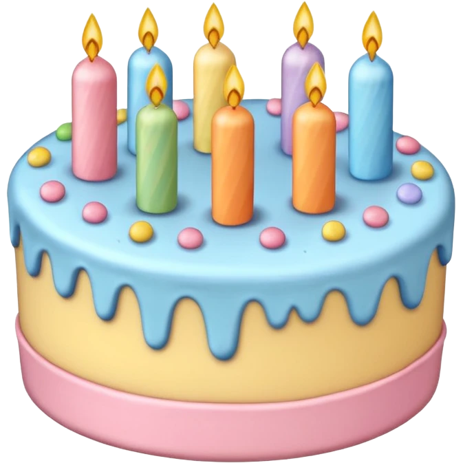1 layer pastel birthday cake emoji