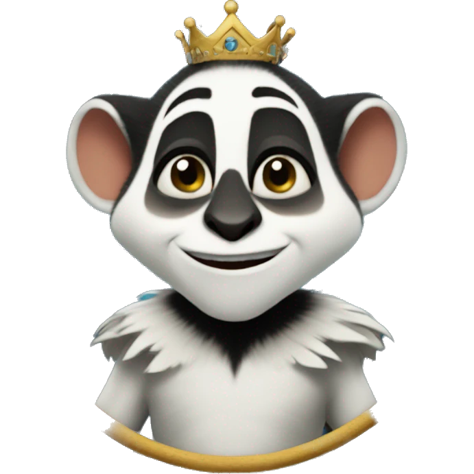 Create an emoji of King Julian happy ready to hug morris emoji