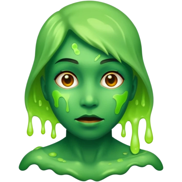 bust with slimey radioactive face emoji