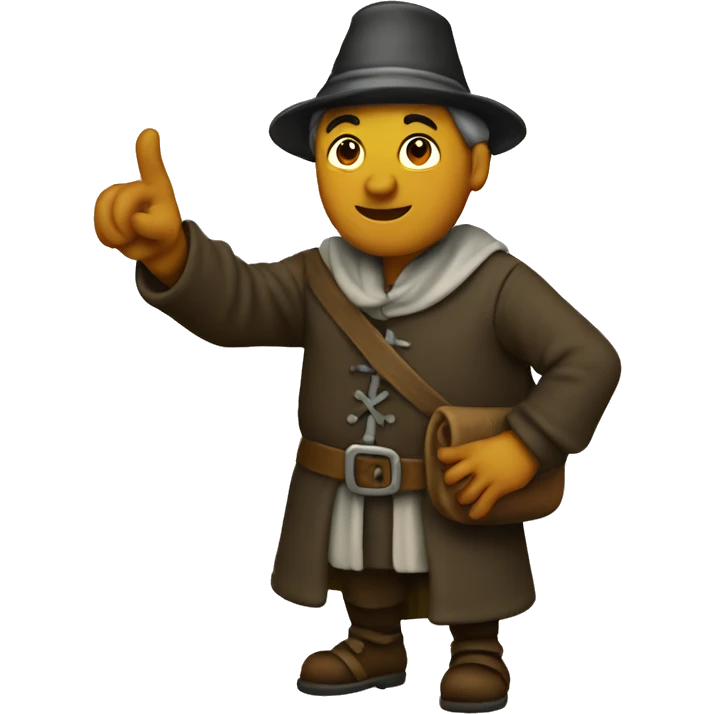 pilgrim pointing emoji