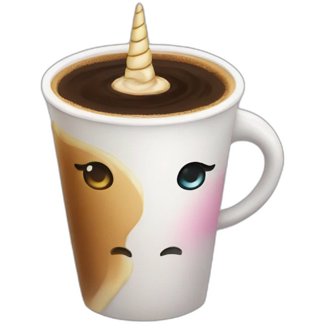 Coffee with unicorn emoji