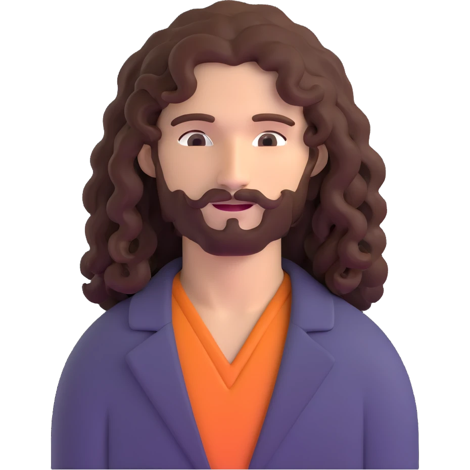 guy with long and curly hair emoji