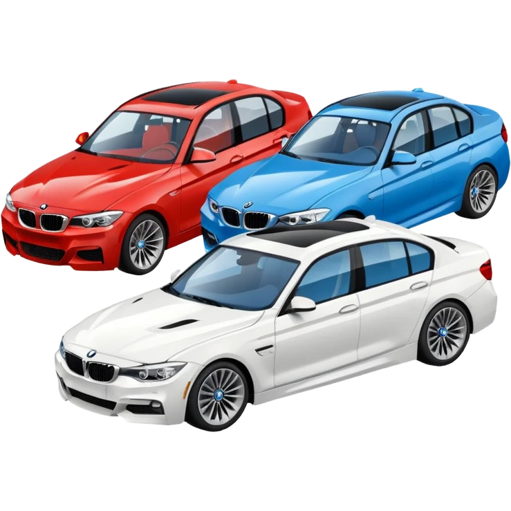 group of 4 BMW cars emoji