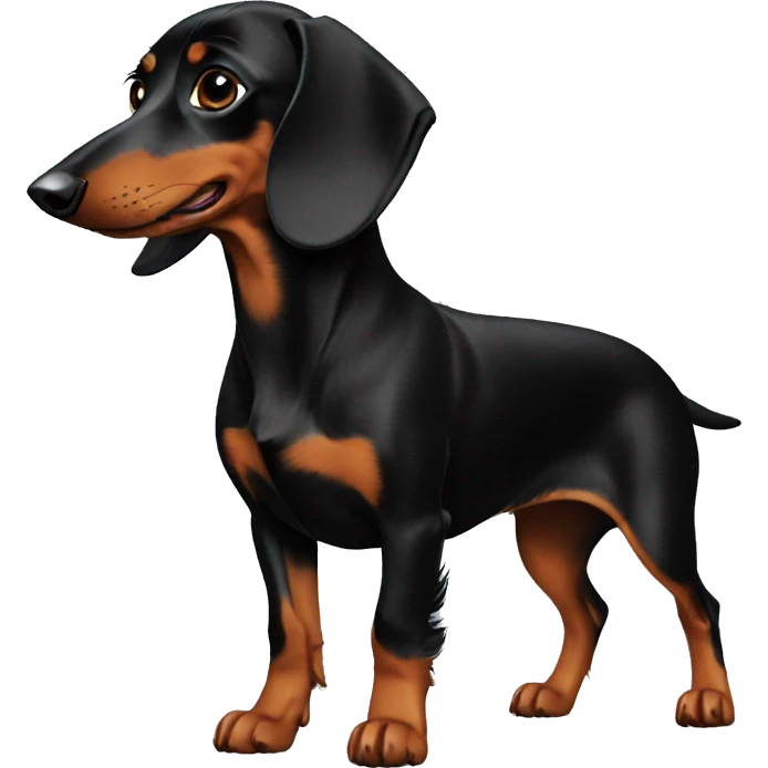 black dachshund walk emoji