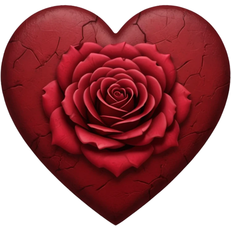 heart with a dark rose and grunge texture emoji