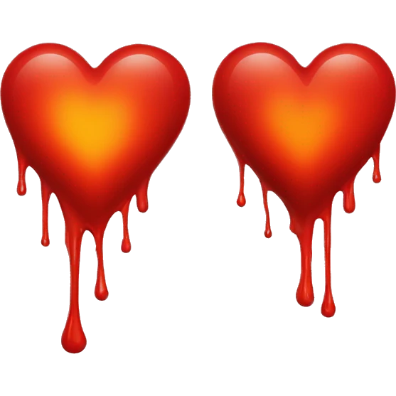 bleeding red heart glowing red-orange emoji