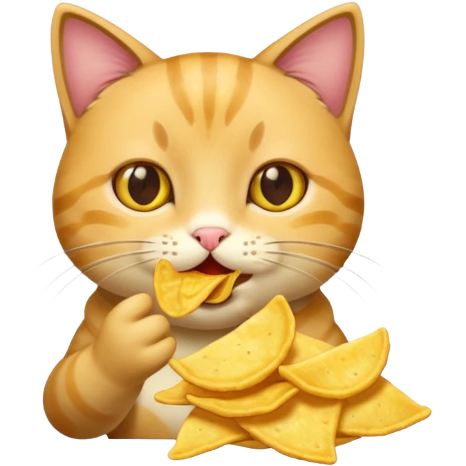 Chat qui mange du chips emoji