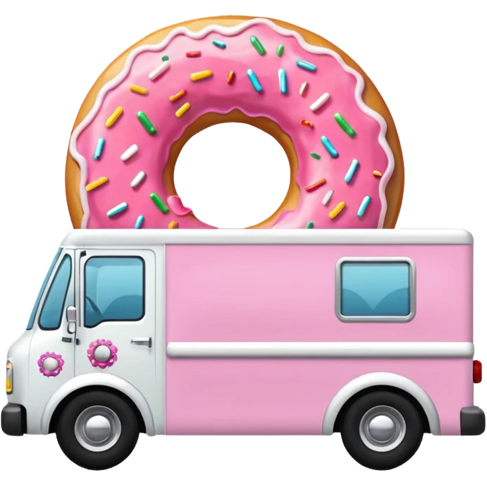 big donut truck with donut decals, frosting decals and sprinkle decals emoji