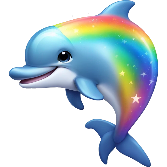 dolphin o rainbow with stars emoji