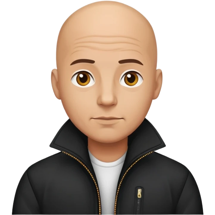 bald guy in black jacket emoji