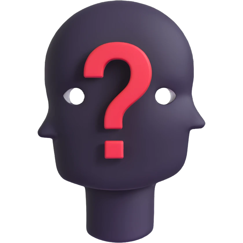 faceless face with a question mark emoji