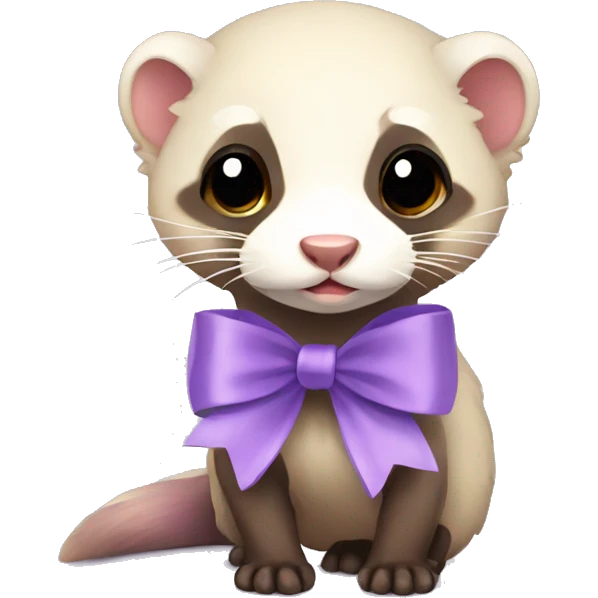  full body ferret with light purple ribbon bow emoji