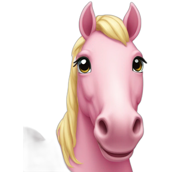 happy pink horse emoji